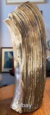 Old Vintage Studio Art Pottery Vase MID Century Modern 12 Tall Artist Marie