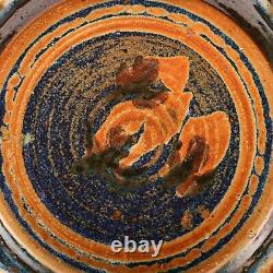Original Vintage Artist Signed Studio Pottery Dish Ash Glazed Ceramic Fire Plate