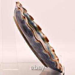 Original Vintage Artist Signed Studio Pottery Dish Ash Glazed Ceramic Fire Plate