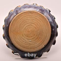Original Vintage Artist Signed Studio Pottery Dish Ash Glazed Ceramic Fire Plate