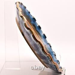 Original Vintage Artist Signed Studio Pottery Dish Ceramic Raku Ash Glazed Plate