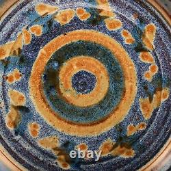 Original Vintage Artist Signed Studio Pottery Dish Ceramic Raku Ash Glazed Plate