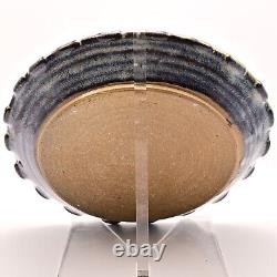 Original Vintage Artist Signed Studio Pottery Dish Ceramic Raku Ash Glazed Plate