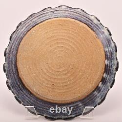 Original Vintage Artist Signed Studio Pottery Dish Ceramic Raku Ash Glazed Plate