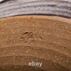 Original Vintage Artist Signed Studio Pottery Dish Ceramic Raku Ash Glazed Plate