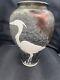 Original Vintage Signed Schnackloth Raku Studio Pottery Art Vase With Heron