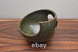 Outstanding Vintage Asymmetric Cut Out Detail Alan Ward Studio Pottery Bowl