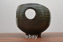 Outstanding Vintage Asymmetric Cut Out Detail Alan Ward Studio Pottery Bowl