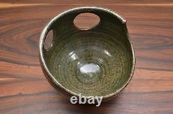 Outstanding Vintage Asymmetric Cut Out Detail Alan Ward Studio Pottery Bowl