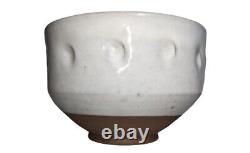 Owen 1978 JUGTOWN WARE Thumb Prints White Bowl Studio Pottery Signed