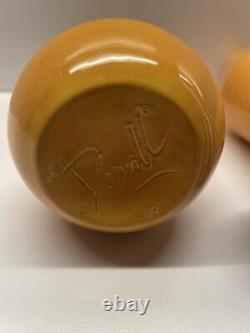 Pair Of Duvall Memphis Art Studio Ceramic Pottery Vases Vintage 80's Signed