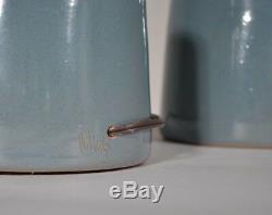 Pair Vintage Jane & Gordon Martz Marshall Studios Blue Ceramic Table Lamps