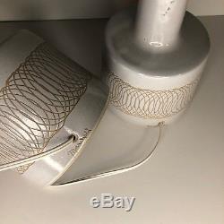 Pair Vintage Jane & Gordon Martz Marshall Studios Incised Ceramic Table Lamps