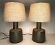 Pair Vintage Jane & Gordon Martz Marshall Studios Sand Fleck Ceramic Table Lamp