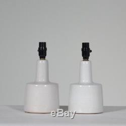 Pair Vintage Jane & Gordon Martz Marshall Studios White Ceramic Table Lamps