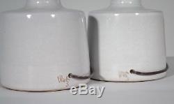 Pair Vintage Jane & Gordon Martz Marshall Studios White Ceramic Table Lamps