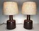 Pair Vintage Jane & Gordon Martz for Marshall Studios Brown Ceramic Table Lamp