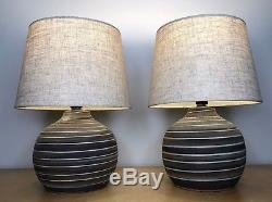 Pair Vintage Jane & Gordon Martz for Marshall Studios Ceramic Table Lamps Signed