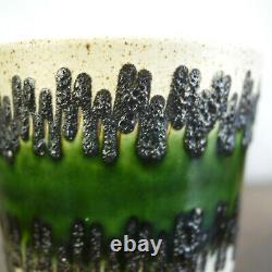 Pair Vintage Mid Century Green Fat Lava Plant Pots Pottery Bay Keramik German