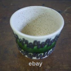 Pair Vintage Mid Century Green Fat Lava Plant Pots Pottery Bay Keramik German