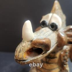 Pat Chrest Illinois Pottery 8 Smoke Breathing Dragon Incense Burner 1989 RARE