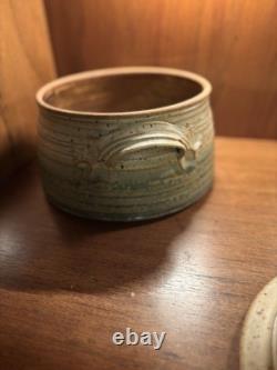 Patrick Horsley Studio Potter Lidded Clay Vessel Vintage Authentic Pot