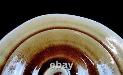 Patrick Horsley Studio Pottery Spiral Crackle Glaze Vintage 7 Footed Dish 1970
