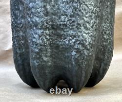 Paul Bellardo 11.5 Brutalist Vase Mid Century Modernist Studio Pottery NYC