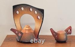 Paul Uhl Texas Studio Design Pottery Raku Contemporary Art Sculpture Tea Pot Vtg