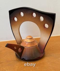 Paul Uhl Texas Studio Design Pottery Raku Contemporary Art Sculpture Tea Pot Vtg