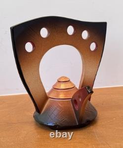 Paul Uhl Texas Studio Design Pottery Raku Contemporary Art Sculpture Tea Pot Vtg