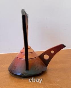 Paul Uhl Texas Studio Design Pottery Raku Contemporary Art Sculpture Tea Pot Vtg