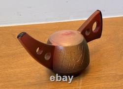Paul Uhl Texas Studio Design Pottery Raku Contemporary Art Sculpture Tea Pot Vtg