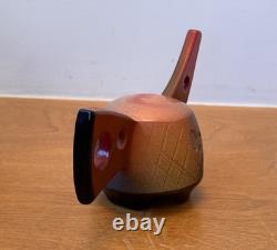 Paul Uhl Texas Studio Design Pottery Raku Contemporary Art Sculpture Tea Pot Vtg