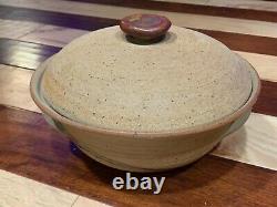 Peter Hirsch Pottery Large Casserole Bowl Dish & LID Studio Art Rock Brook E