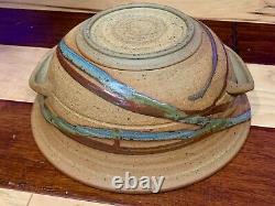 Peter Hirsch Pottery Large Casserole Bowl Dish & LID Studio Art Rock Brook E