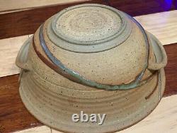 Peter Hirsch Pottery Large Casserole Bowl Dish & LID Studio Art Rock Brook E