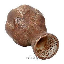 Peter Pinnell Vintage Studio Art Pottery Mottled Rust Brown Shino Ceramic Vase