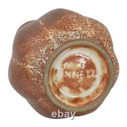 Peter Pinnell Vintage Studio Art Pottery Mottled Rust Brown Shino Ceramic Vase