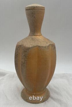 Peter Pinnell Vintage Studio Art Pottery Peach Orange Ceramic Vessel Stopper 12