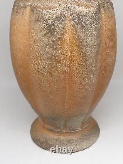 Peter Pinnell Vintage Studio Art Pottery Peach Orange Ceramic Vessel Stopper 12