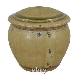 Phil Rogers Studio Art Pottery Hand Made Organic Brown Ceramic Covered Jar