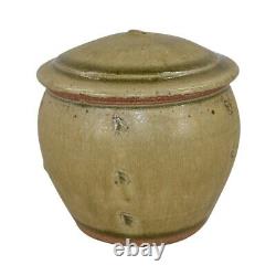 Phil Rogers Studio Art Pottery Hand Made Organic Brown Ceramic Covered Jar