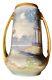 Pickard ca 1912 Hand Painted Vellum Porcelain Vase Classic Ruins By Moonlight