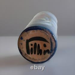 Pillin Studio Pottery Vintage Art Deco Hand Painted Women Fishing Vase 7-2.5