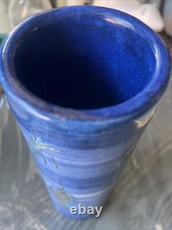 Pillin Studio Pottery Vintage Art Deco Hand Painted Women Fishing Vase 7-2.5