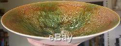 Poole studio pottery bowl blue backstamp huge dish vintage bowl fab drip glaze