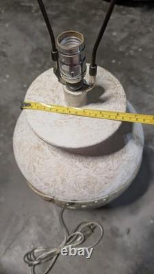 PostModern Multicolor Vintage Studio Pottery Geometric Relief Ceramic Table Lamp