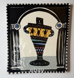 RARE 1985 Laurel Izard Izwin Pottery Platter 12x11 Signed & Dated