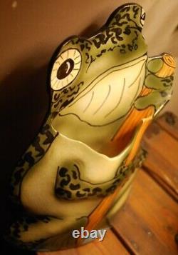 RARE Original NELS LINDE 12 Slab Vase FROG Hawkdancing Studio Art Pottery